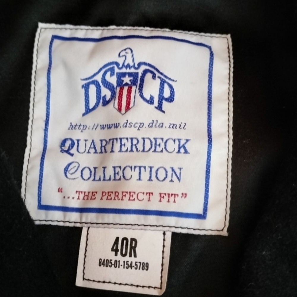 DSCP Quarterdeck Collection Pea Coat Black Navy Double Breasted Wool Men's Sz 40 - Picture 7 of 12